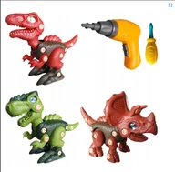 Klocki - ZESTAW DINOZAUR DO SKRĘCANIA WIERTARKA 3szt - miniaturka - grafika 1