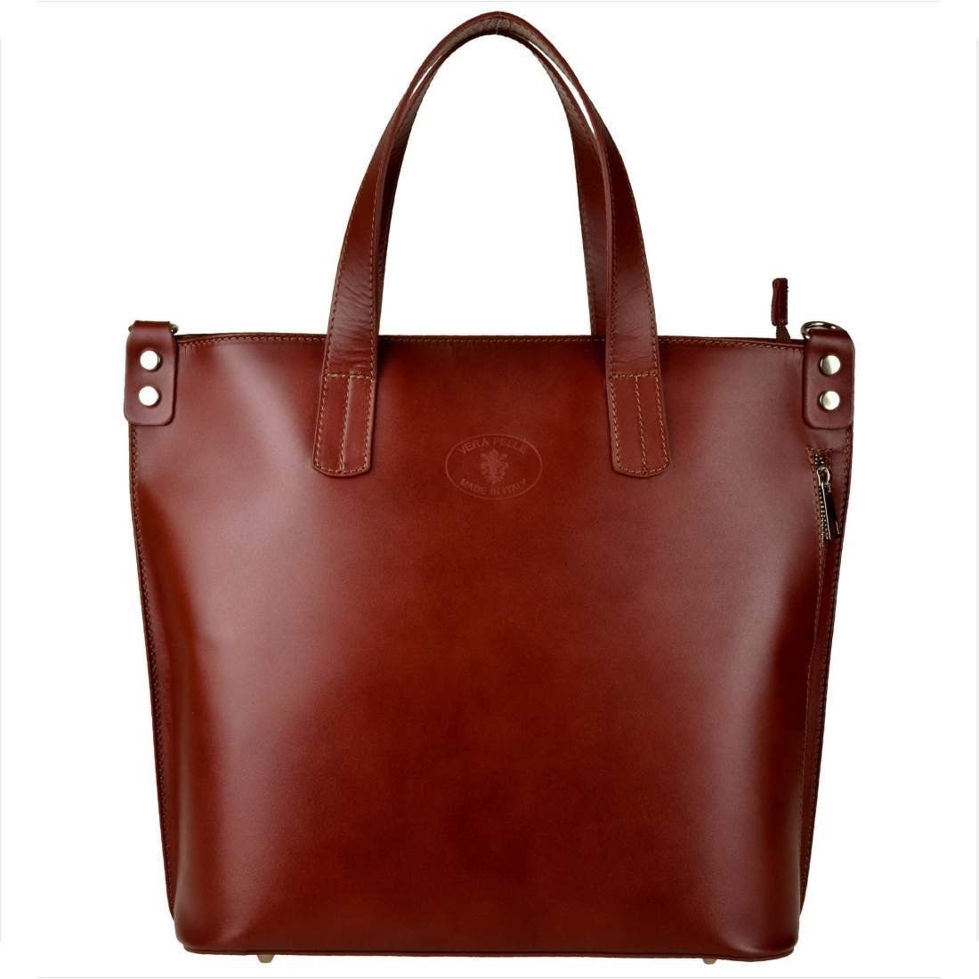 Vezze torba skórzana shopper bag koniak XL