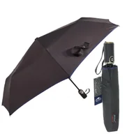 Parasole - Parasol Męski Pełny Automat Czarny z lamówką Granat FP PARASOL - miniaturka - grafika 1