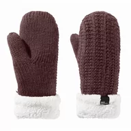 Rękawiczki - Damskie rękawice Jack Wolfskin HIGHLOFT KNIT MITTEN W boysenberry - M - miniaturka - grafika 1