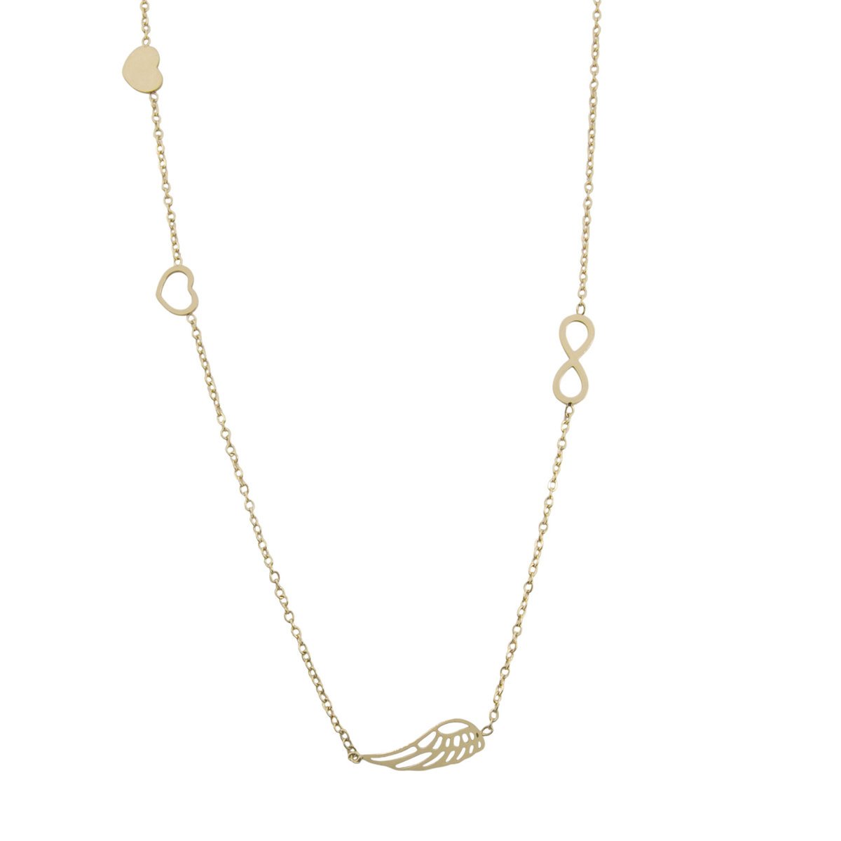 Naszyjnik celebrytka stal chirurgiczna piorko infinity serce