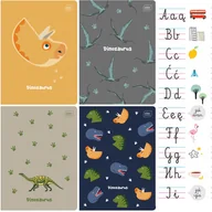Zeszyty szkolne - 4X ZESZYT A5 DO NAUKI PISANIA , 16 KARTEK, W TRZY LINIE, DINOZAURY - miniaturka - grafika 1