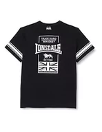 Koszulki męskie - Lonsdale Męski T-shirt Charmouth, czarny/biały, S - miniaturka - grafika 1