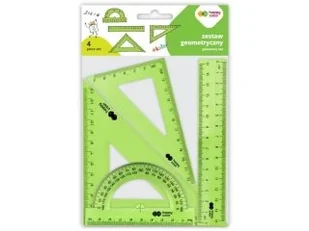 ZESTAW GEOMETRYCZNY 4 ELEMENTY; LINIJKA - Przybory szkolne - miniaturka - grafika 1