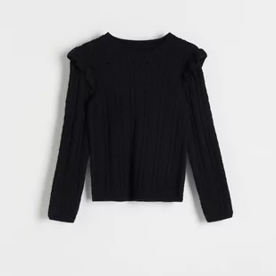 Reserved - Ażurowy sweter - Czarny - Swetry dla dziewczynek - miniaturka - grafika 1