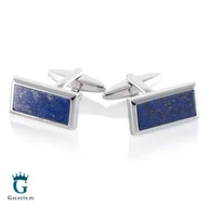 Spinki do mankietów i krawatów - Prostokątne spinki do mankietów z lapis lazuli SD-258 - miniaturka - grafika 1