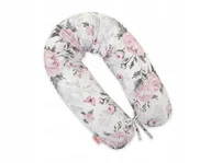 Poduszki do karmienia - Poduszka ciążowa Longer dla kobiet w ciąży do spania - romantic peonies - miniaturka - grafika 1