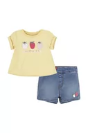 Dresy i komplety dla dziewczynek - Levi's komplet niemowlęcy LVG FRUITY TEE & SHORT SET kolor żółty - miniaturka - grafika 1