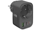 Ładowarki do telefonów - Ładowarka sieciowa z gniazdem SBS 30W 2xUSB-C, 1xUSB-A Czarny - miniaturka - grafika 1