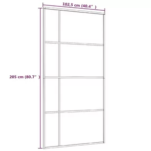 Drzwi przesuwne, szkło ESG i aluminium, 102,5x205 cm, czarne - Drzwi wewnętrzne - miniaturka - grafika 6