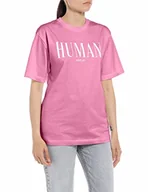 Koszulki i topy damskie - Replay T-shirt damski z krótkim rękawem, 307 Candy Pink, M - miniaturka - grafika 1