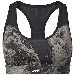 Biustonosze - Reebok Damski biustonosz sportowy Ts Lux Racer Bra-jacquard czarny l - grafika 1