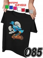 Koszulki męskie - Koszulka Dziecięca Z Nadrukiem Smerfy Ważniak Różne - M 134-140 - miniaturka - grafika 1