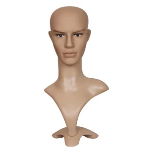 Manekin ekspozycyjny męski Bituxx beżowy na kapelusze czapki peruki - Manekiny wystawowe - miniaturka - grafika 3