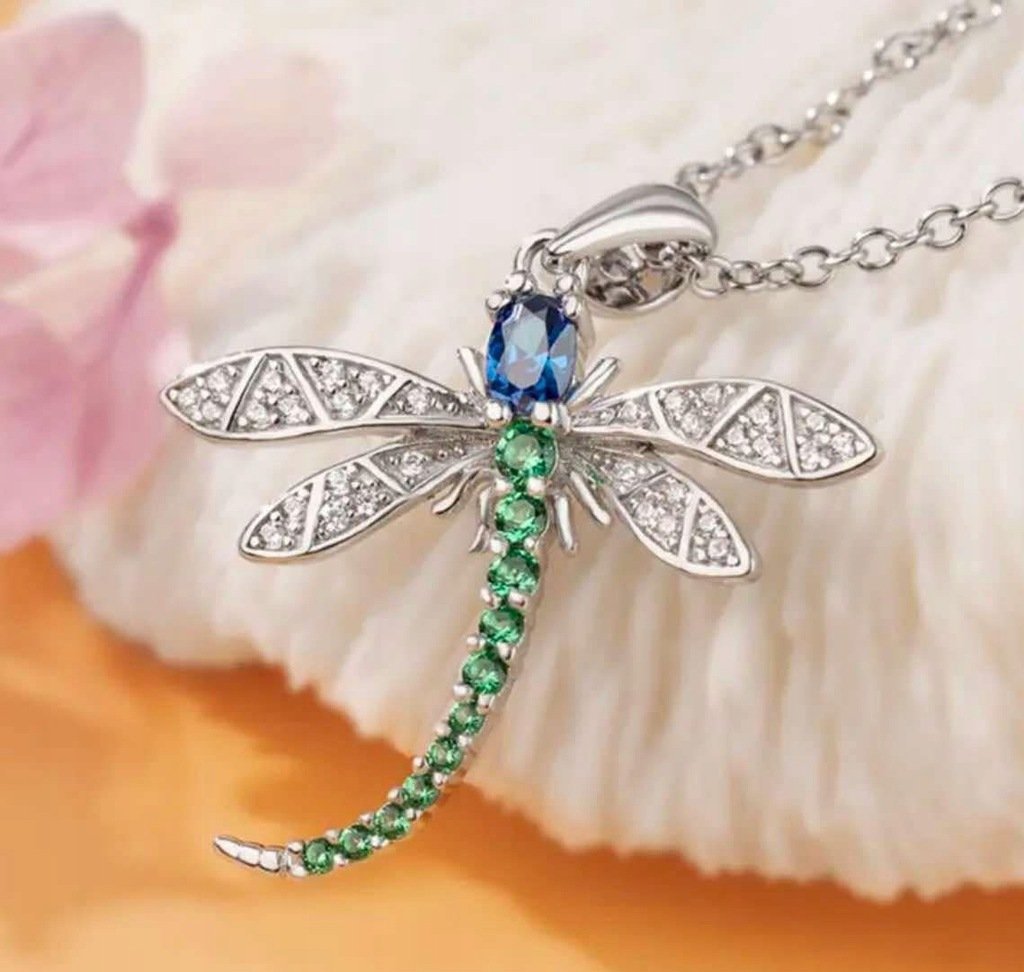 Naszyjnik wisiorek łańcuszek z Ważką Ważka Dragonfly Owad Kolorowy Y2K