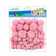 Pozostałe akcesoria dla plastyków - Craft with Fun Ozdoba dekoracyjna Pompon Tkan 60szt Roz Mix 12/144 - miniaturka - grafika 1