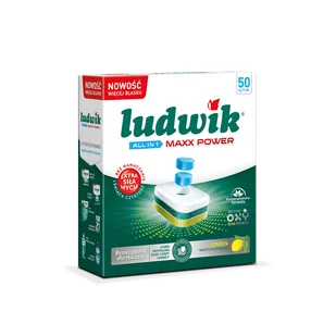 Tabletki do zmywarek Ludwik MAXX POWER LEMON ALL IN 1 - 50 szt. - Środki do zmywarek - miniaturka - grafika 1