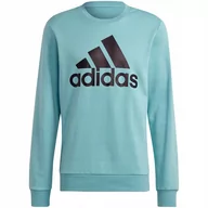 Bluzy męskie - Bluza męska adidas Essentials Big Logo Sweatshirt niebieska H12163 2XL - miniaturka - grafika 1