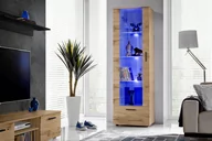 Witryny - Witryna / Blue LED / CZARNA / Biała / Dąb WOTAN - miniaturka - grafika 1