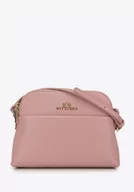 Torebki damskie - Minitorebka skórzana trapezowa jasny róż - miniaturka - grafika 1