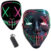 Dodatki do strojów karnawałowych - Maska Led Świecąca Dj Purge Halloween Karnawał - miniaturka - grafika 1