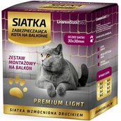 Pozostałe akcesoria dla kotów - ZESTAW SIATKA PREMIUM LIGHT NA BALKON DLA KOTA 6x2 BEZ WIERCENIA WZMOCNIONA DRUCIKIEM BEZPIECZNE KOTY - miniaturka - grafika 1