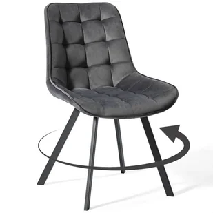 Krzesło obrotowe DC-6030S welur szare - Krzesła - miniaturka - grafika 1