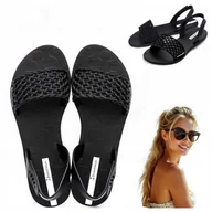 Sandały damskie - Sandały damskie sportowe Ipanema BREEZ Płaskie Eleganckie Wygodne Czarne 39 - miniaturka - grafika 1