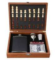 Piersiówki - Zestaw Piersiówka + Szachy + Karty + Kości do Gry - miniaturka - grafika 1