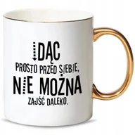 Kubki - KUBEK Złoty Uchwyt Motywujace CYTATY Różne WZORY - miniaturka - grafika 1