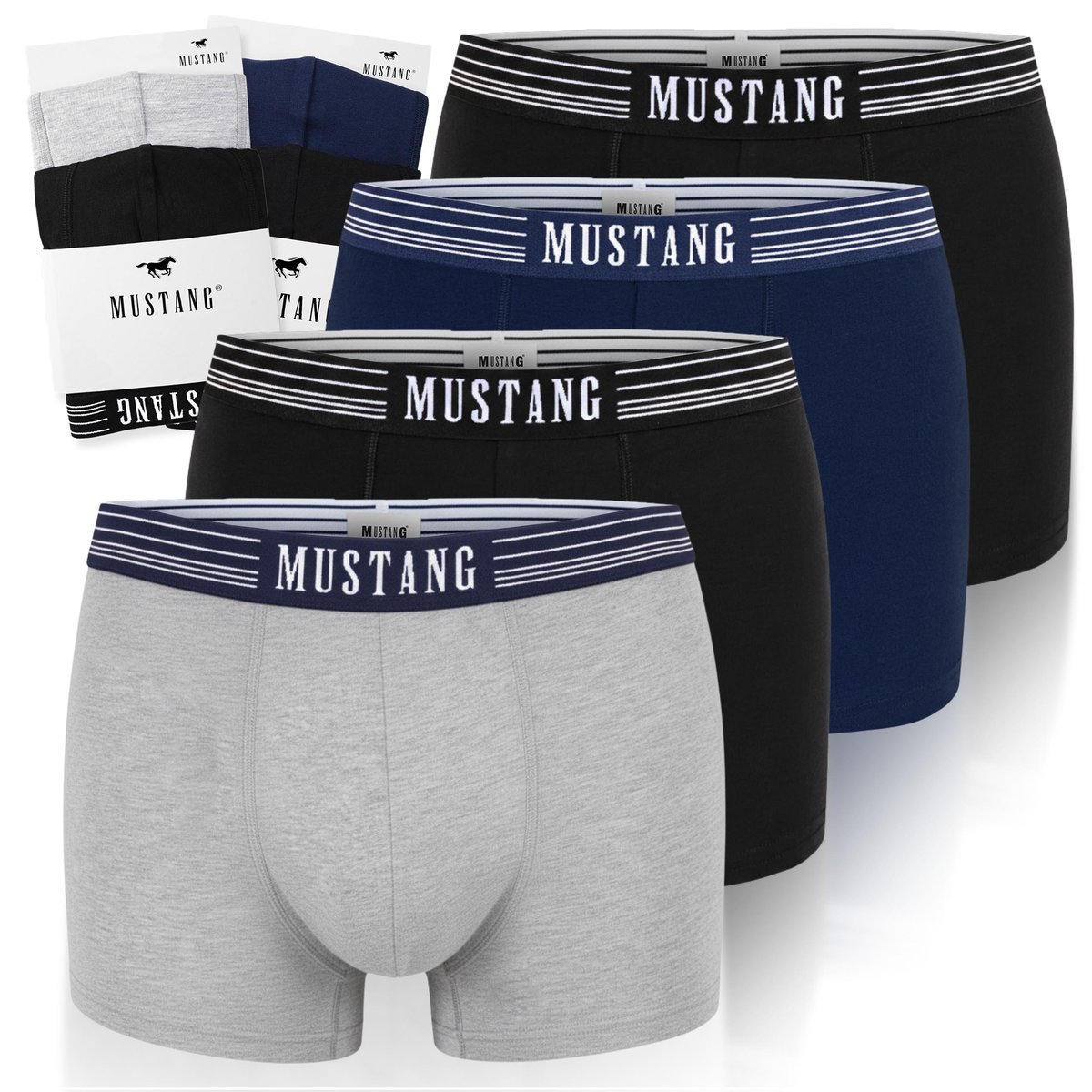 MUSTANG Bokserki Męskie Bawełniane BM1053 4 sztuki Rozmiar XXL