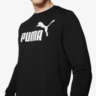 Bluzy sportowe męskie - Bluza Puma Męska Dresowa Bawełniana Czarna 586680-01 - miniaturka - grafika 1