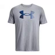 Koszulki sportowe męskie - Męski t-shirt z nadrukiem Under Armour UA Big Logo Fill - szary - UNDER ARMOUR - miniaturka - grafika 1