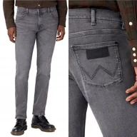 Spodnie męskie - Wrangler GREENSBORO REGULAR STRAIGHT In Space PROSTE SZARY DżINS W38 L30 - miniaturka - grafika 1