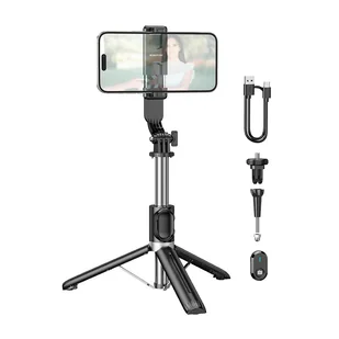 Borofone Uchwyt Selfie BY12 Diva bluetooth ze statywem i pilotem czarny - Selfie stick - miniaturka - grafika 1