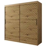 Szafy - Szafa przesuwna do pokoju młodzieżowego na ubrania JODEŁKA 1 200 dąb artisan czarna biała - miniaturka - grafika 1