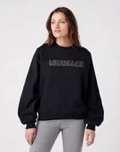 Bluzy damskie - WRANGLER CREW SWEATSHIRT BLACK W6Q2FA100 M - miniaturka - grafika 1