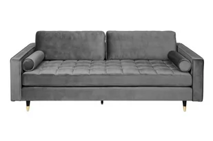 Invicta Interior Sofa cozy velvet 225 cm szary aksamit 39846 - Sofy i kanapy - miniaturka - grafika 1