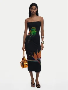 Desigual Sukienka letnia Colibri 25SWMK16 Czarny Slim Fit - Sukienki - miniaturka - grafika 1