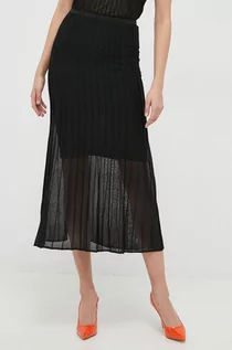 Spódnice - Calvin Klein spódnica kolor czarny maxi ołówkowa - grafika 1