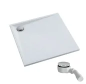 Brodziki prysznicowe - Brodzik kwadratowy Schedpol Etrusco biały kamień kompozyt 90x90x3 3.461/B/ST - miniaturka - grafika 1