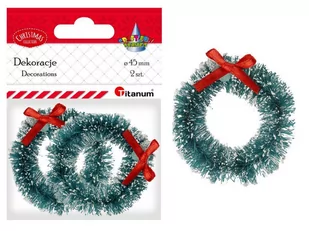 Titanum Wianek plastikowy 45mm zielony z kokardką 2szt. - Zabawki kreatywne - miniaturka - grafika 1