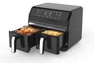 Frytkownice - Just Perfecto Podwójna frytkownica bez oleju XXL 8L 1700 W | Szara Stal nierdzewna z funkcją timera i cyfrowym ekranem dotykowym Można myć w zmywarce Książka z przepisami w zestawie Airfryer, (JL-09) - miniaturka - grafika 1