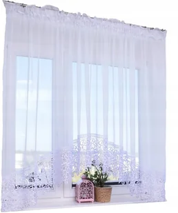 FIRANA GOTOWA ŁUK gipiura WOAL 400x160 LAMÓWKA WYCIĘTA - Firany - miniaturka - grafika 1