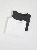 Bluzki dla niemowląt - Reserved - Bawełniany longsleeve 2 pack - biały - miniaturka - grafika 1