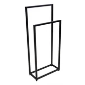 Wieszaki łazienkowe - Czarny industrialny stojak na ręczniki 45 cm S7-N27 - miniaturka - grafika 1