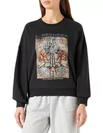 Bluzy damskie - ONLY ONLLUCINDA REG L/S Flower Box SWT bluza damska, czarna/nadruk: surrender, S - miniaturka - grafika 1