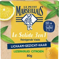 Szampony do włosów - Le Petit Marseillais Solid 3 w 1 Naturalny Bio Cytryna Żelaza Pokaż i szampon do twarzy, organiczny i odświeżający bar bez mydła, neutralne pH o delikatnym zapachu, 1 x 80 g - miniaturka - grafika 1
