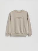 Kurtki i płaszcze dla chłopców - Reserved - Bluza z nadrukiem - beżowy - miniaturka - grafika 1