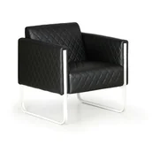 Sofy i kanapy - B2B Partner Fotel CASUAL, czarne, biała konstrukcja XP-120 H22-1 SEAT - miniaturka - grafika 1